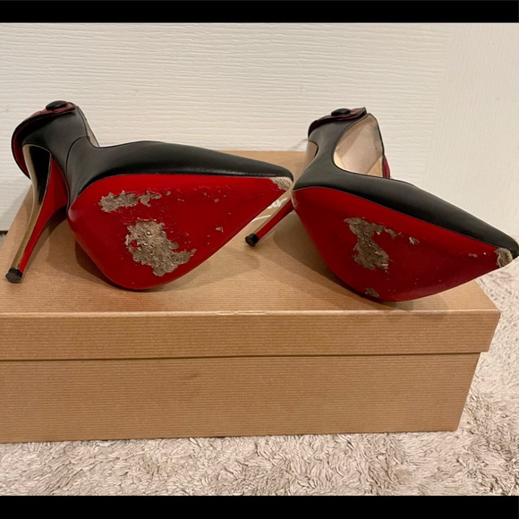 Christian Louboutin Huguetta Pump 129 Nappa Black Bronze Pump - Picture 3 of 12